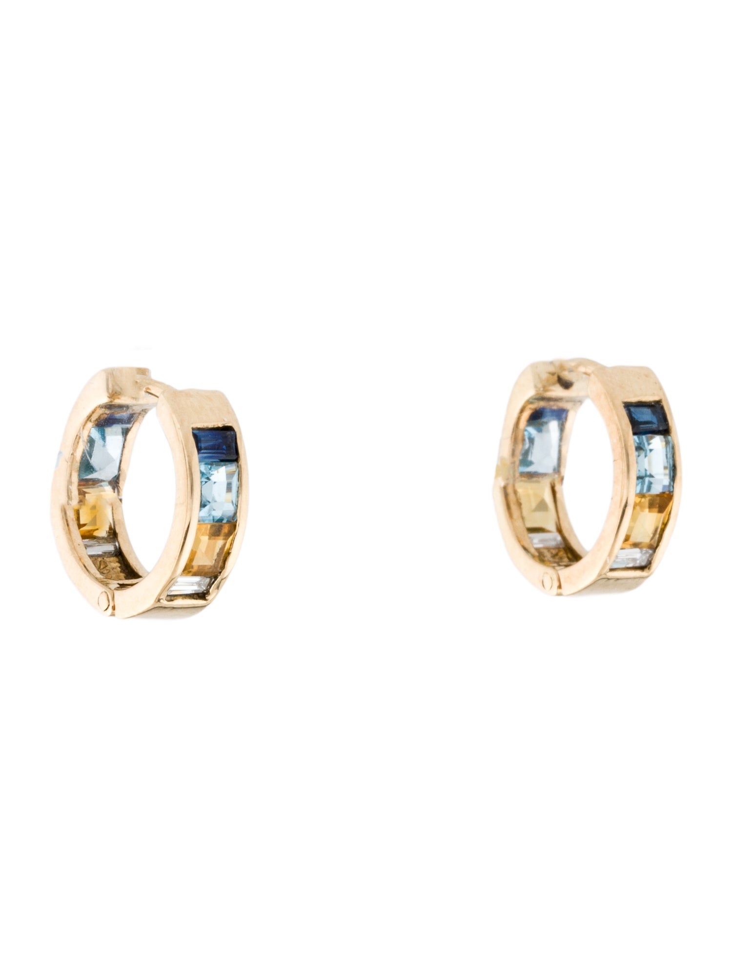 Piper Gore 14K Multistone & Diamond Frequency Mini Hoop