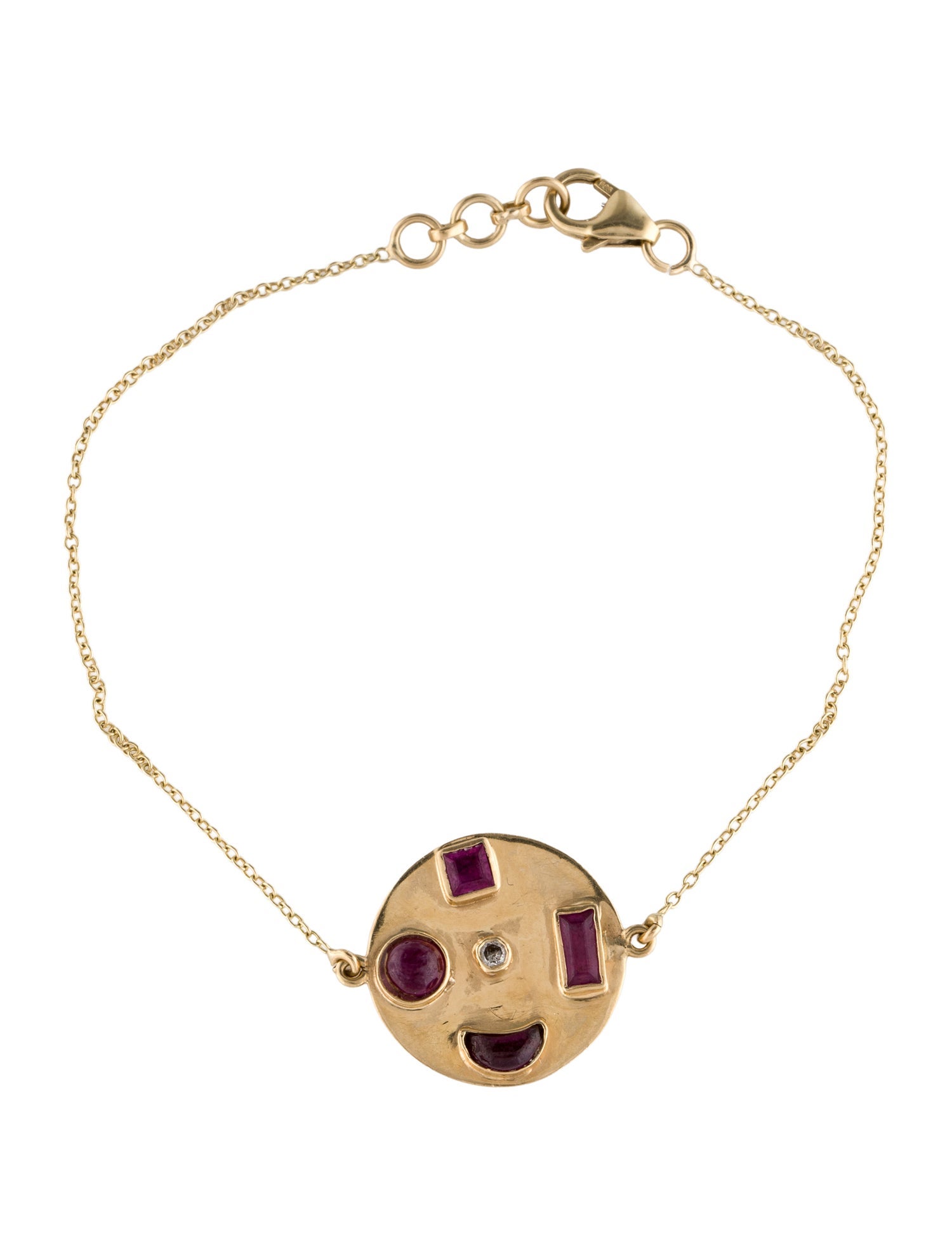 Piper Gore 14K Ruby, Garnet, & Diamond Confetti Disc Bracelet