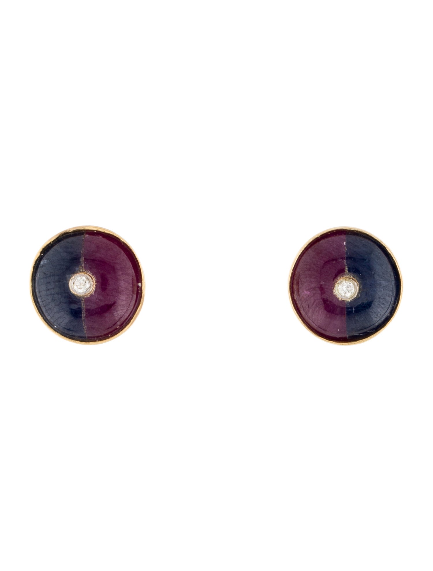 Piper Gore 14K Diamond, Ruby, & Sapphire Stud Earrings