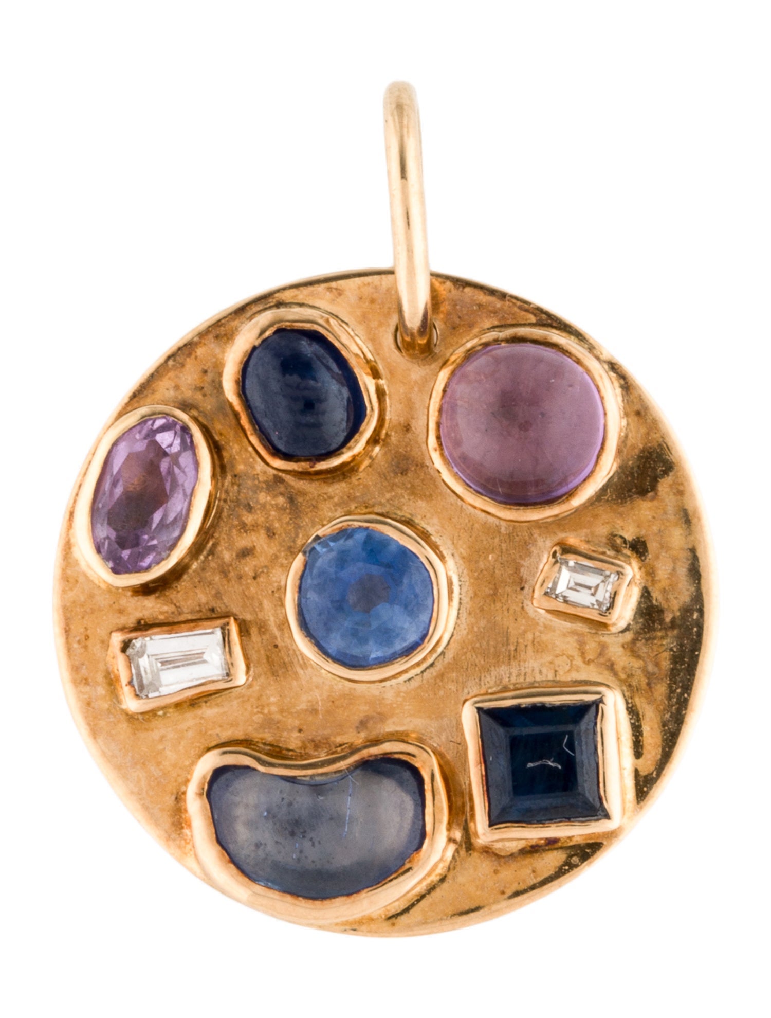 Piper Gore 14K Diamond, Sapphire & Amethyst Confetti Disc Pendant
