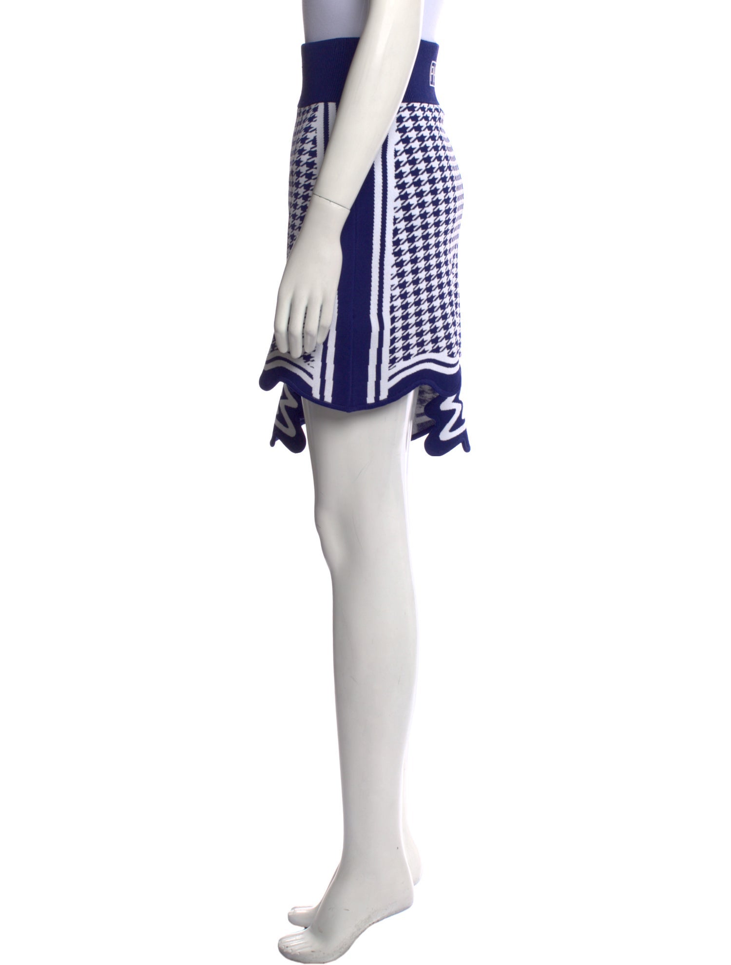 PH5 Houndstooth Print Knee-Length Skirt
