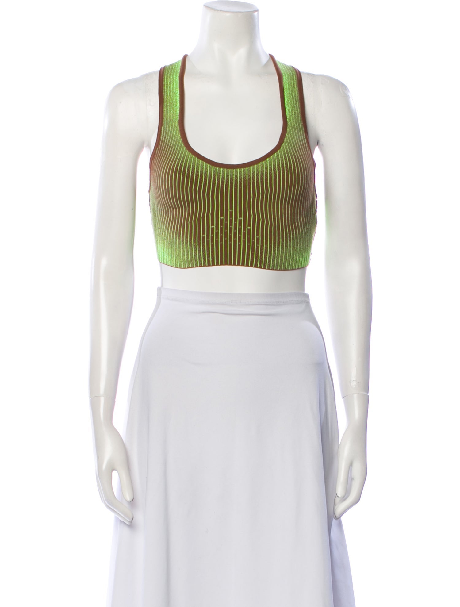 PH5 Striped Scoop Neck Crop Top