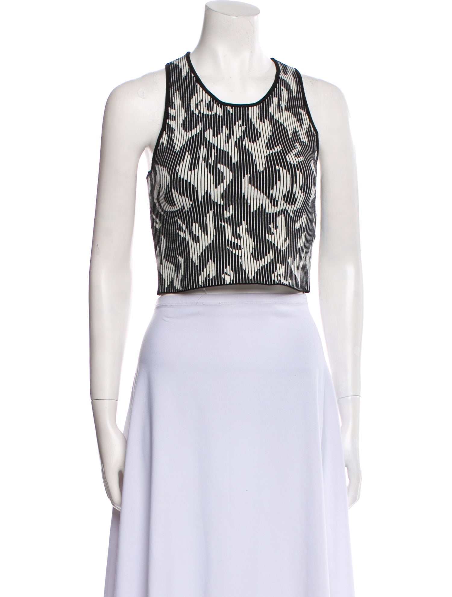 PH5 Printed Scoop Neck Crop Top