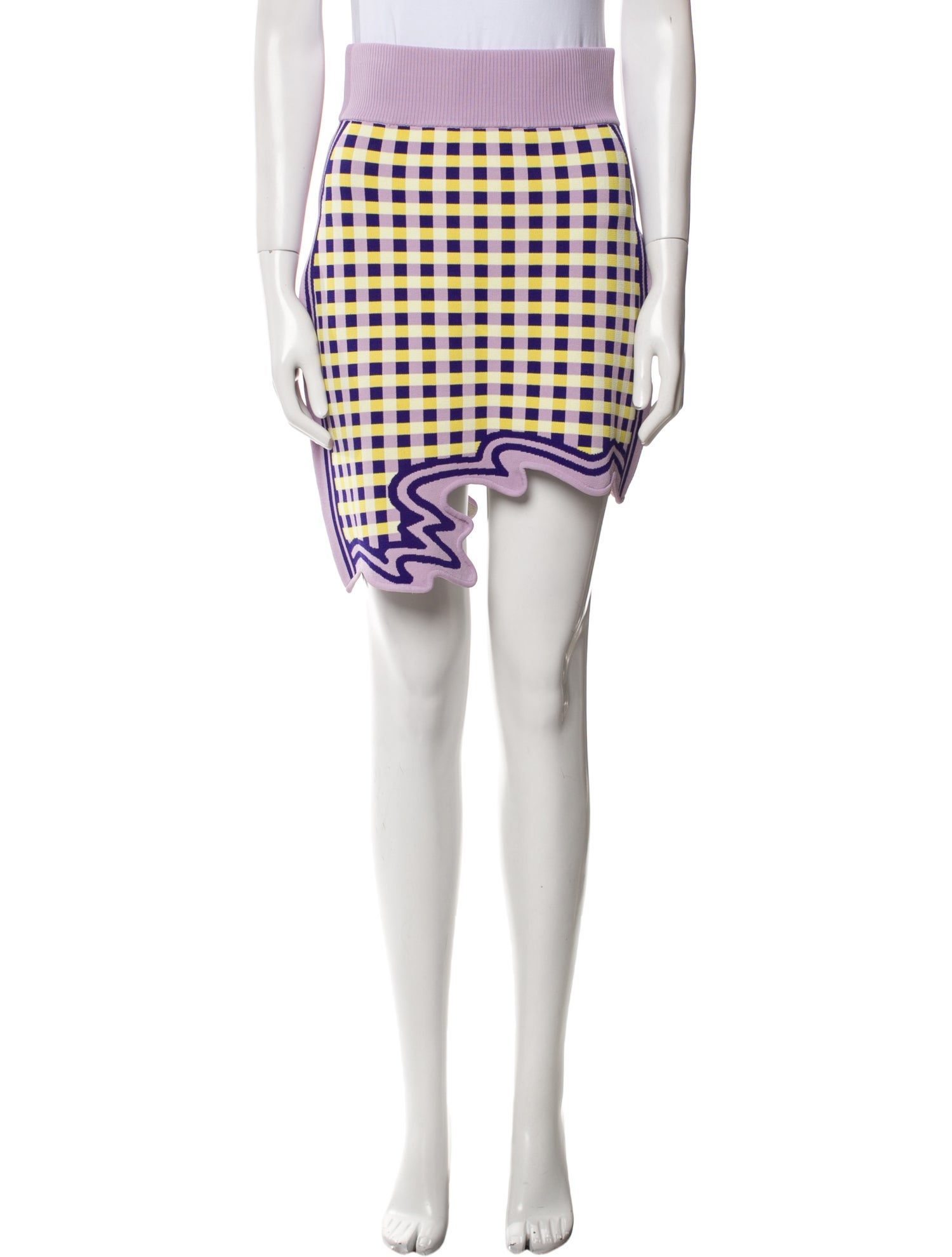 PH5 Plaid Print Knee-Length Skirt
