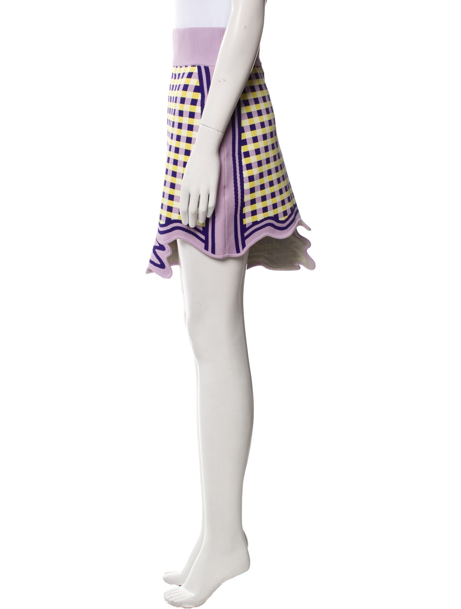 PH5 Plaid Print Knee-Length Skirt