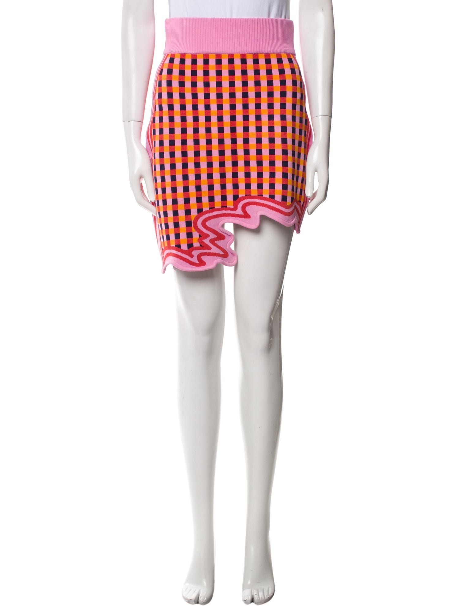 PH5 Plaid Print Knee-Length Skirt