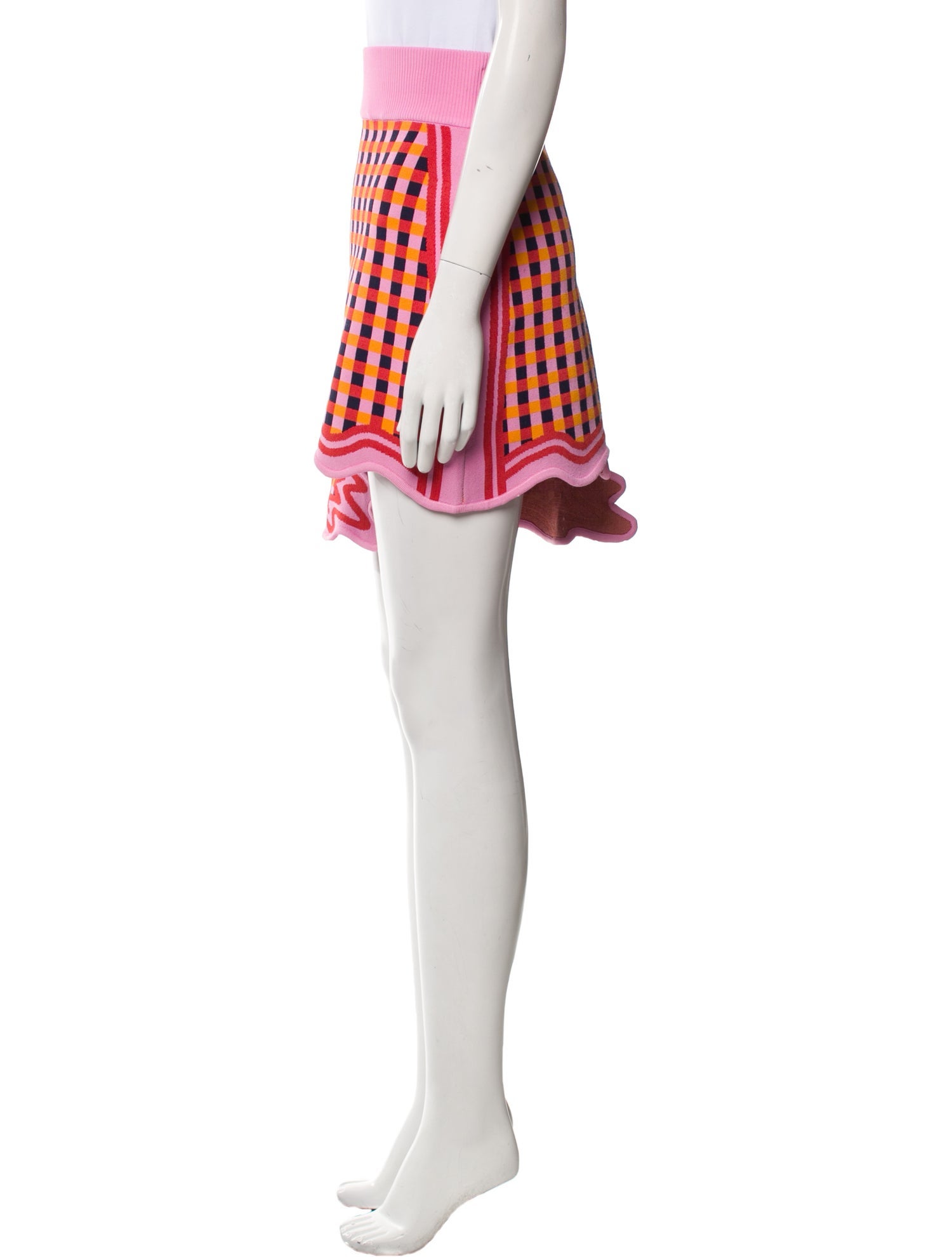 PH5 Plaid Print Knee-Length Skirt