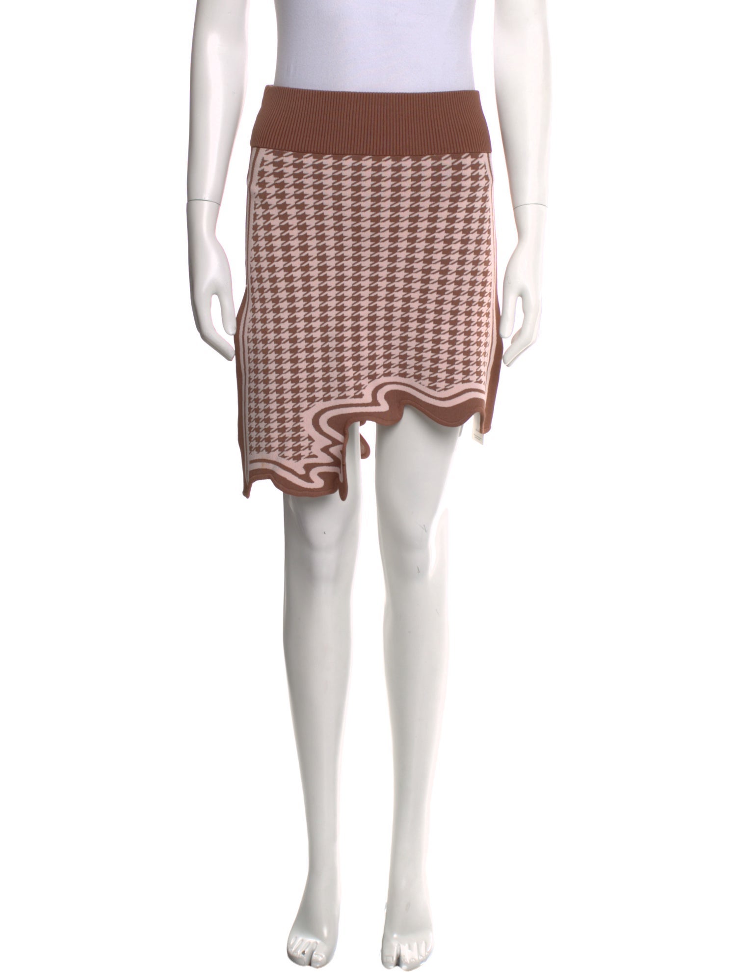 PH5 Houndstooth Print Knee-Length Skirt