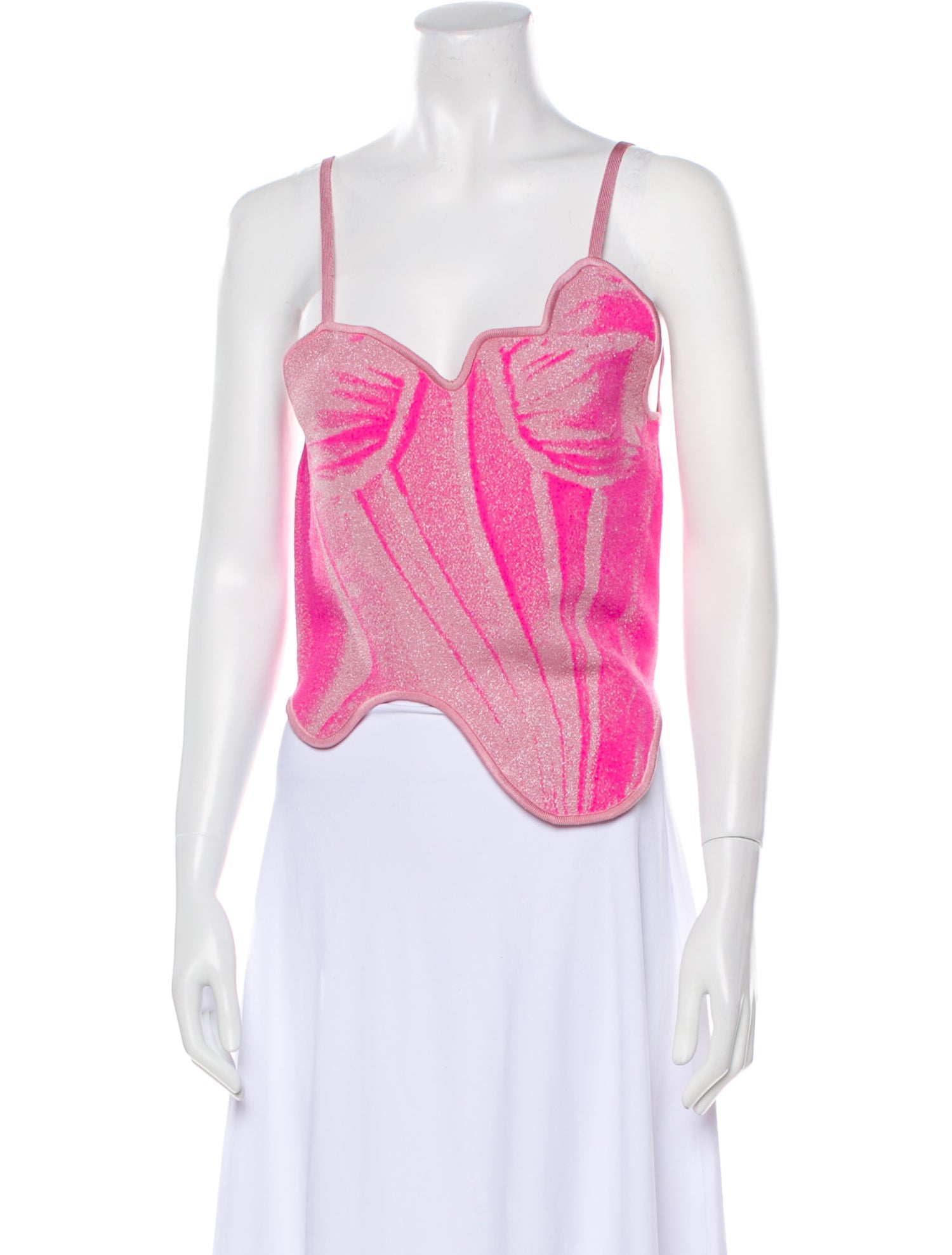 PH5 Printed Square Neckline Crop Top