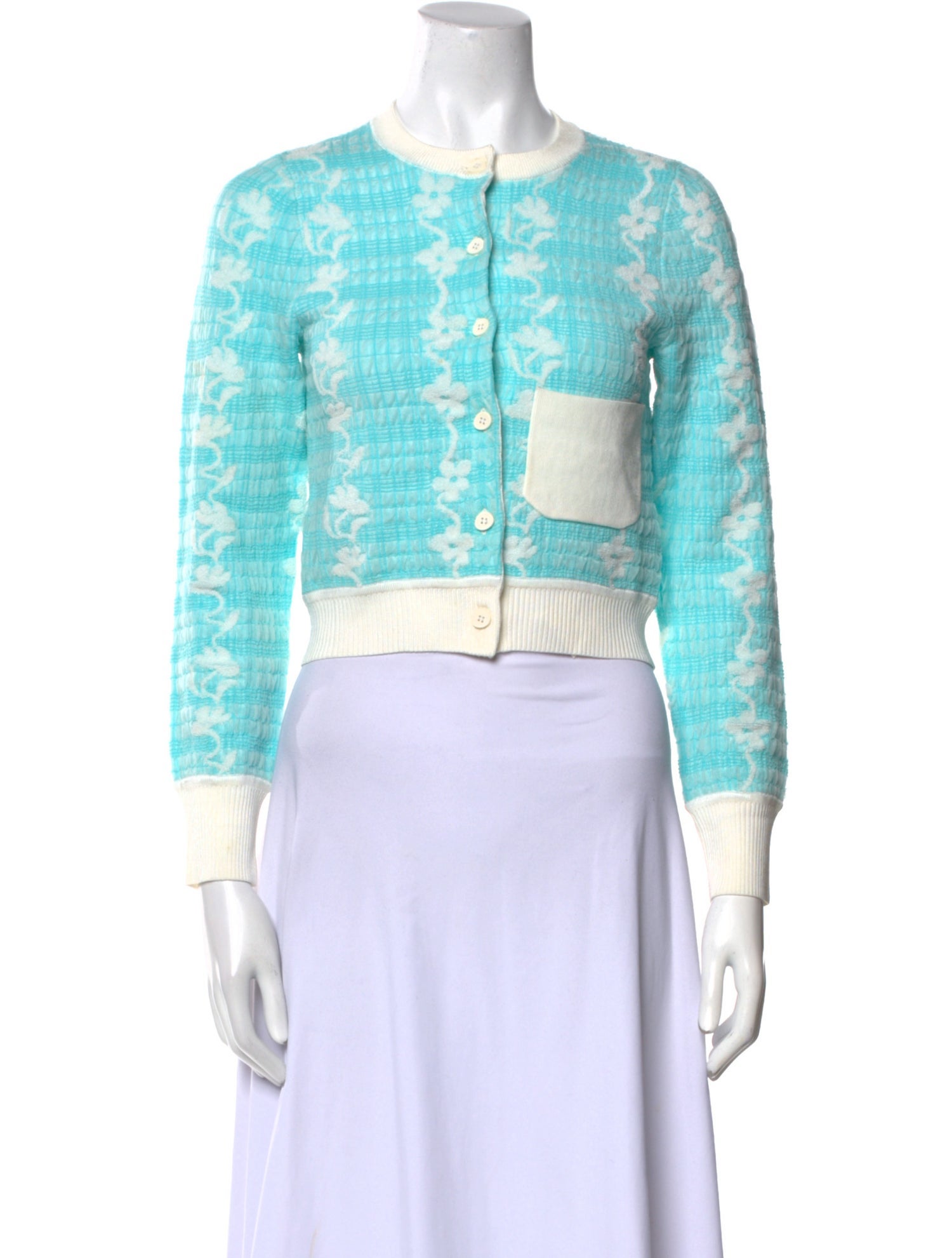 PH5 Tweed Pattern Crew Neck Crop Top