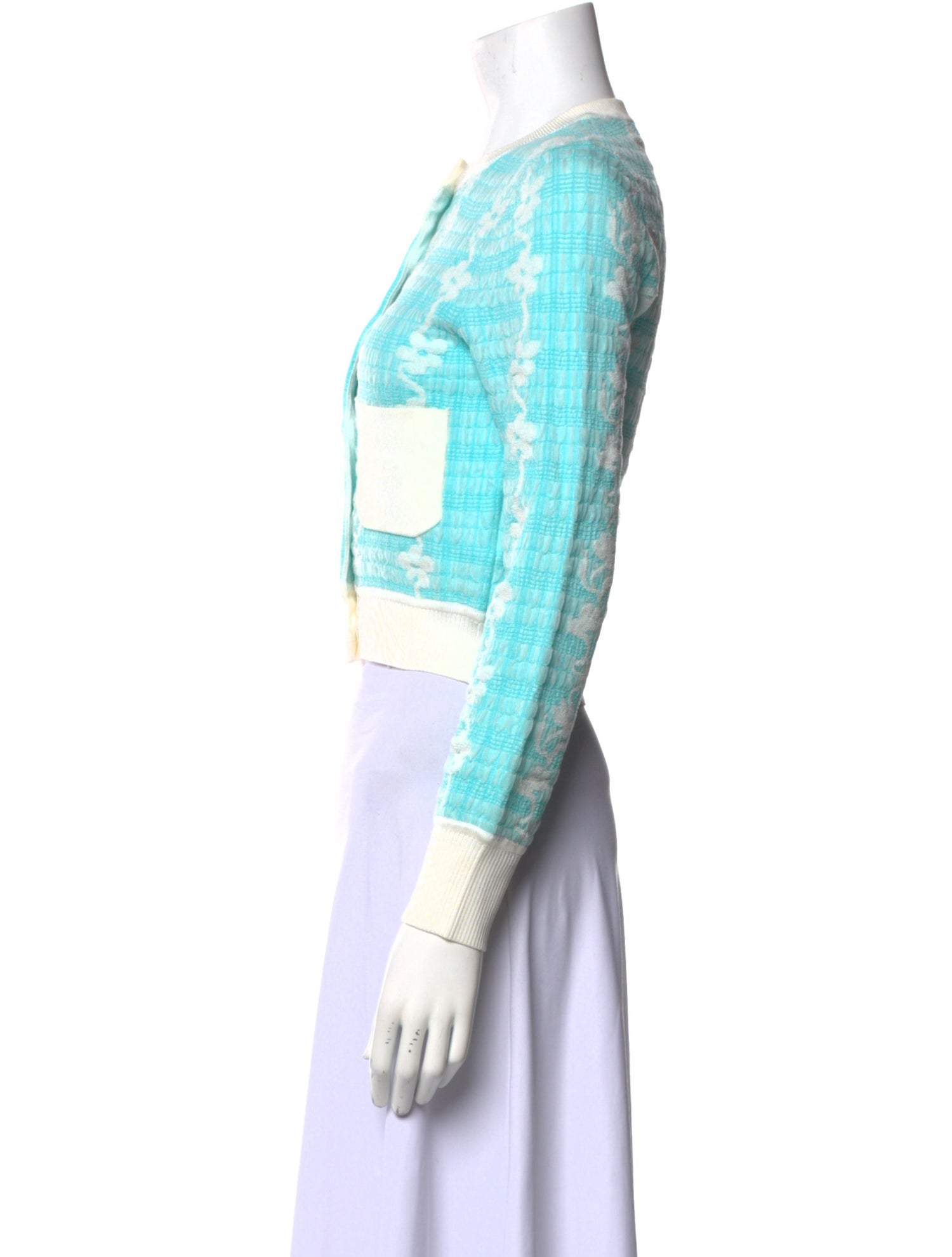 PH5 Tweed Pattern Crew Neck Crop Top