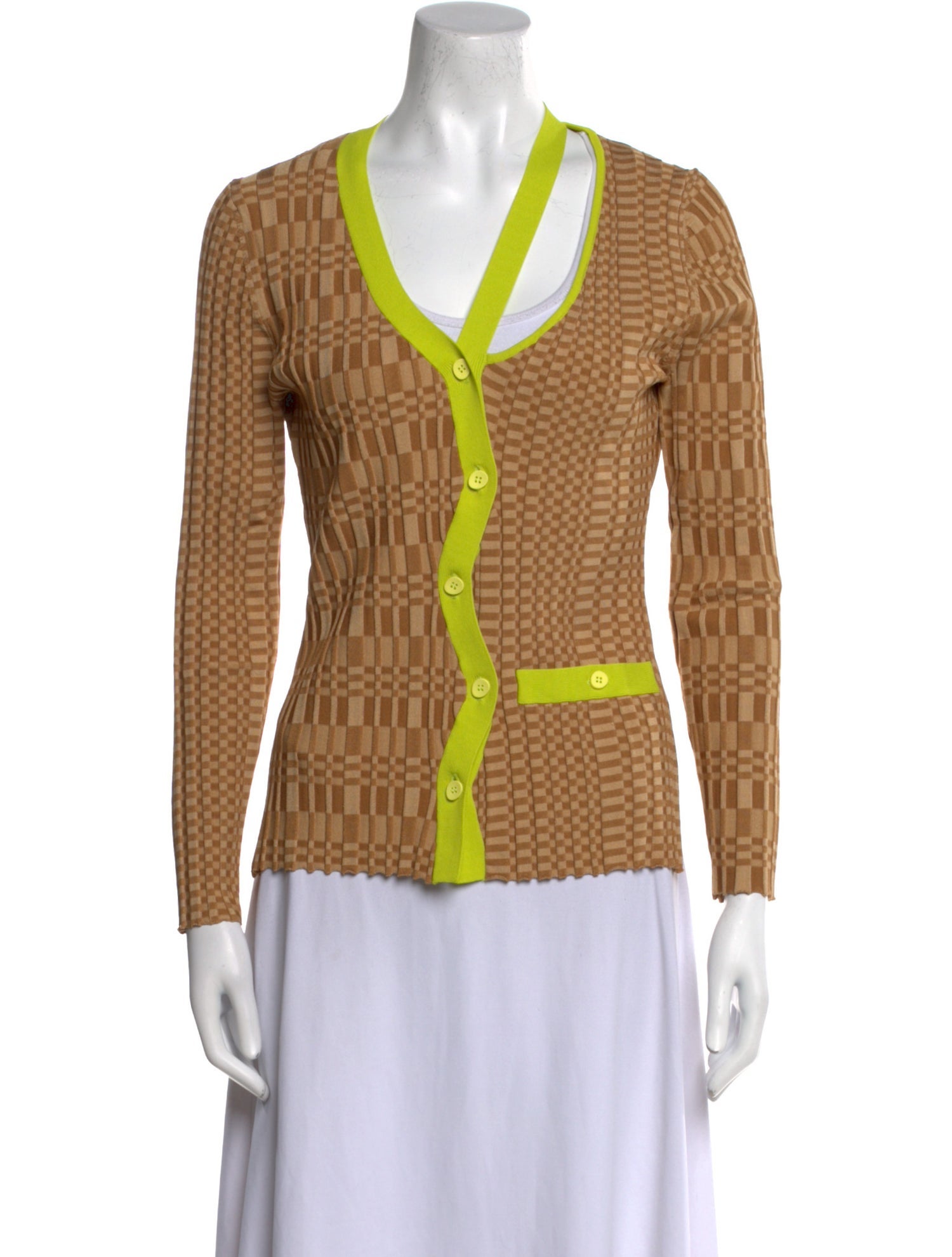 PH5 Plaid Print V-Neck Sweater