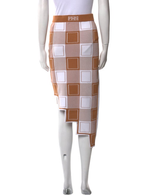 PH5 Plaid Print Midi Length Skirt