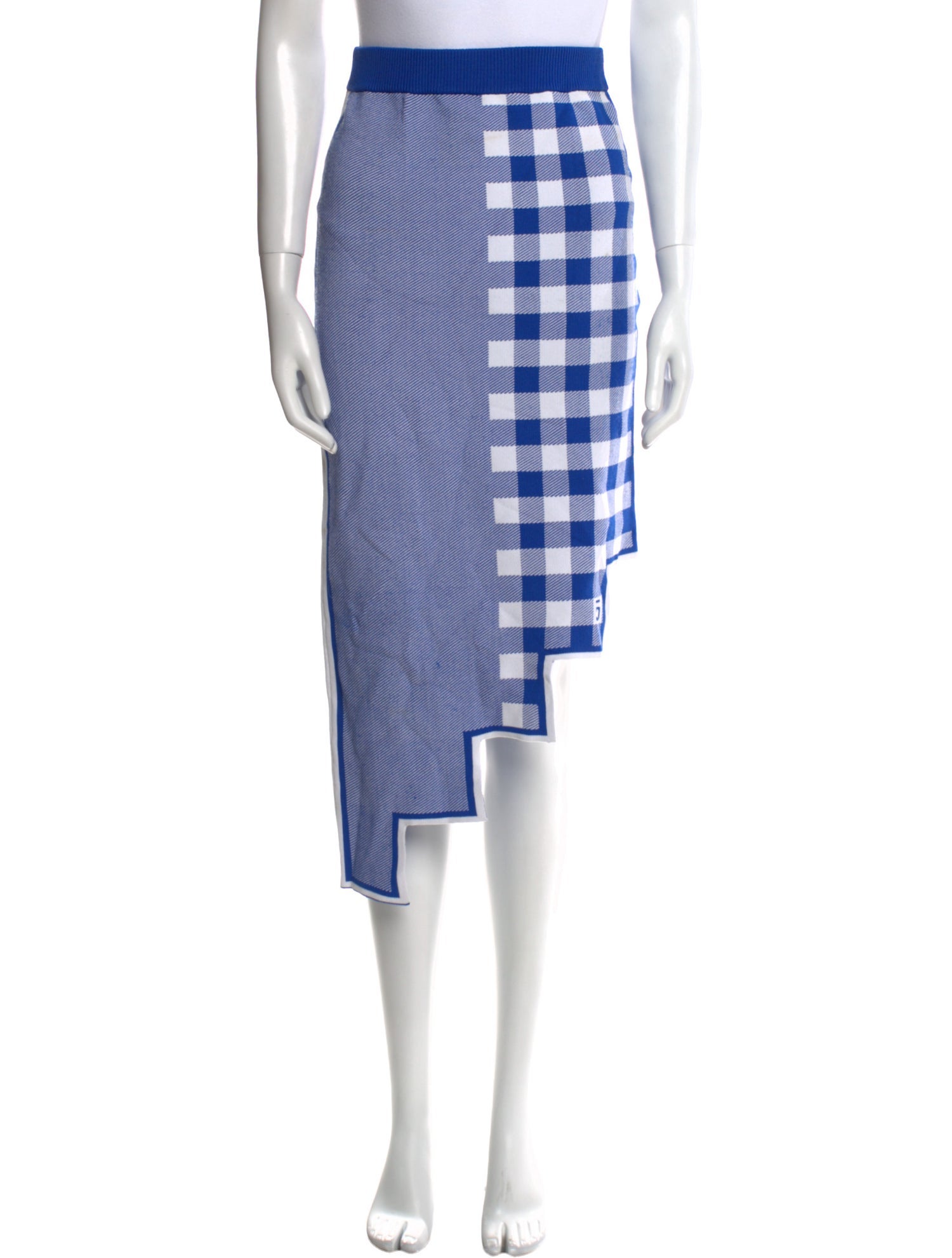 PH5 Plaid Print Midi Length Skirt