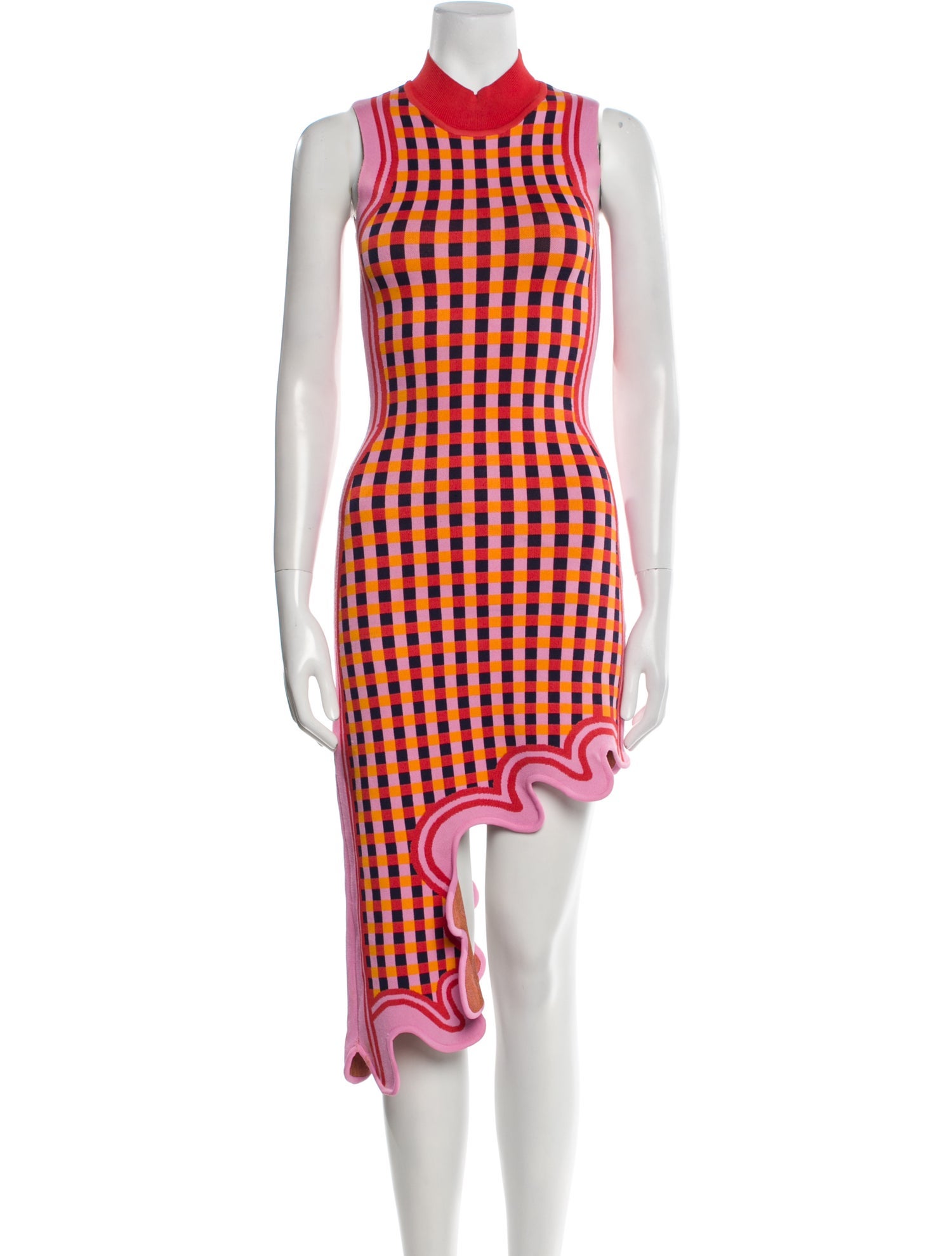 PH5 Plaid Print Midi Length Dress