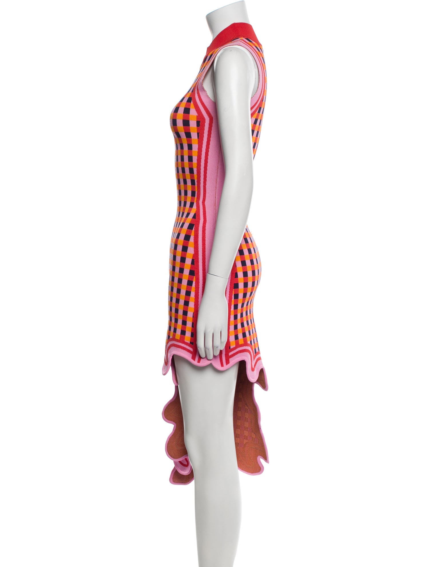 PH5 Plaid Print Midi Length Dress