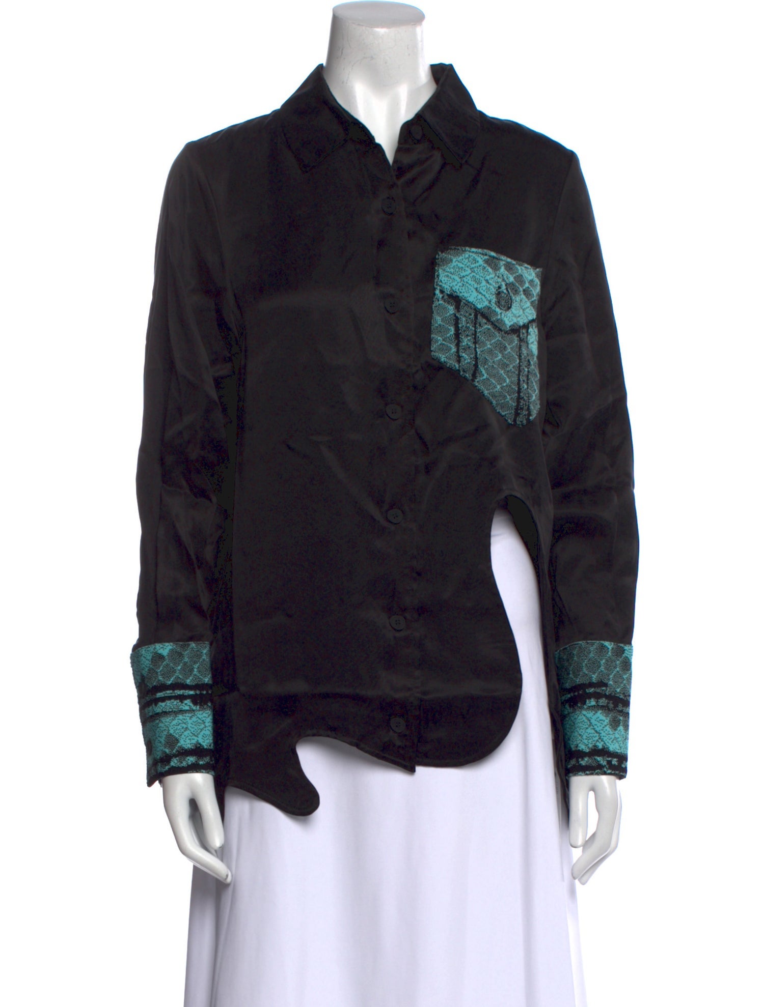 PH5 Printed Long Sleeve Button-Up Top w/ Tags