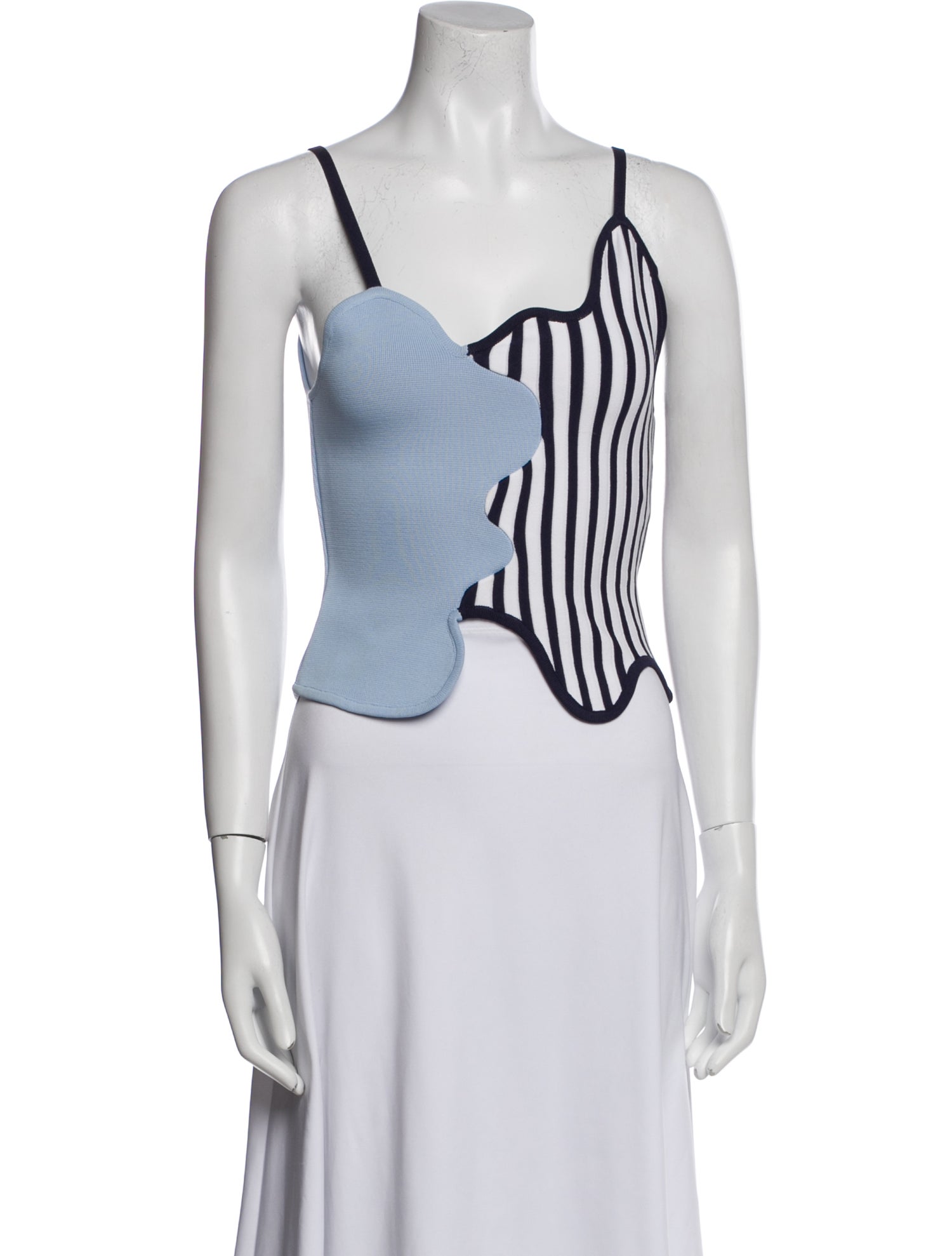 PH5 Striped Square Neckline Crop Top