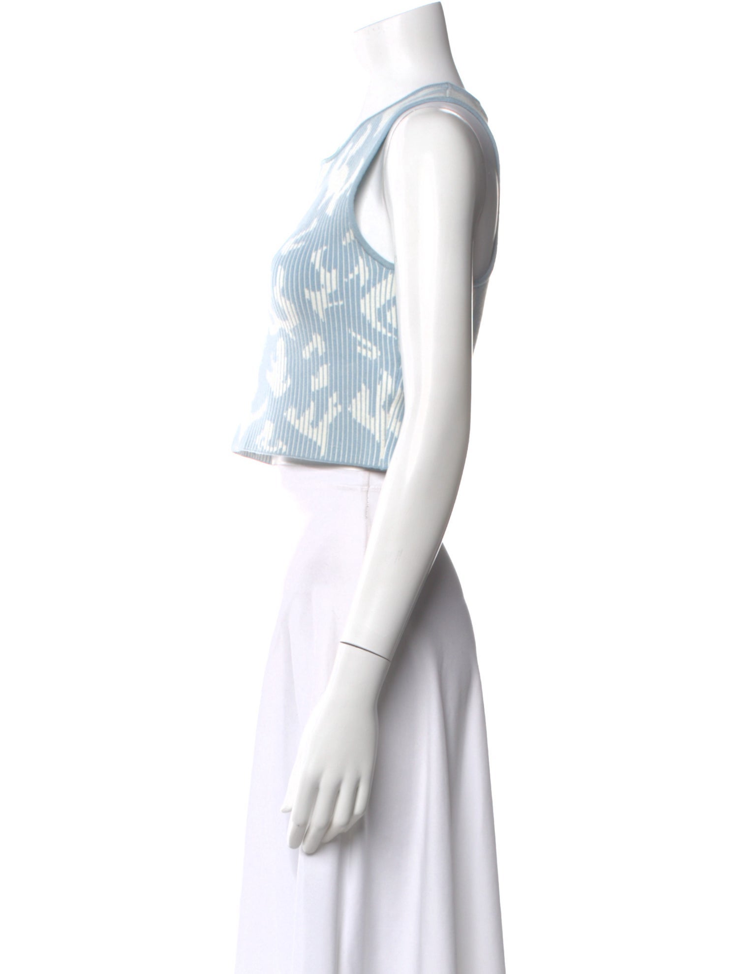 PH5 Patterned Crew Neck Crop Top