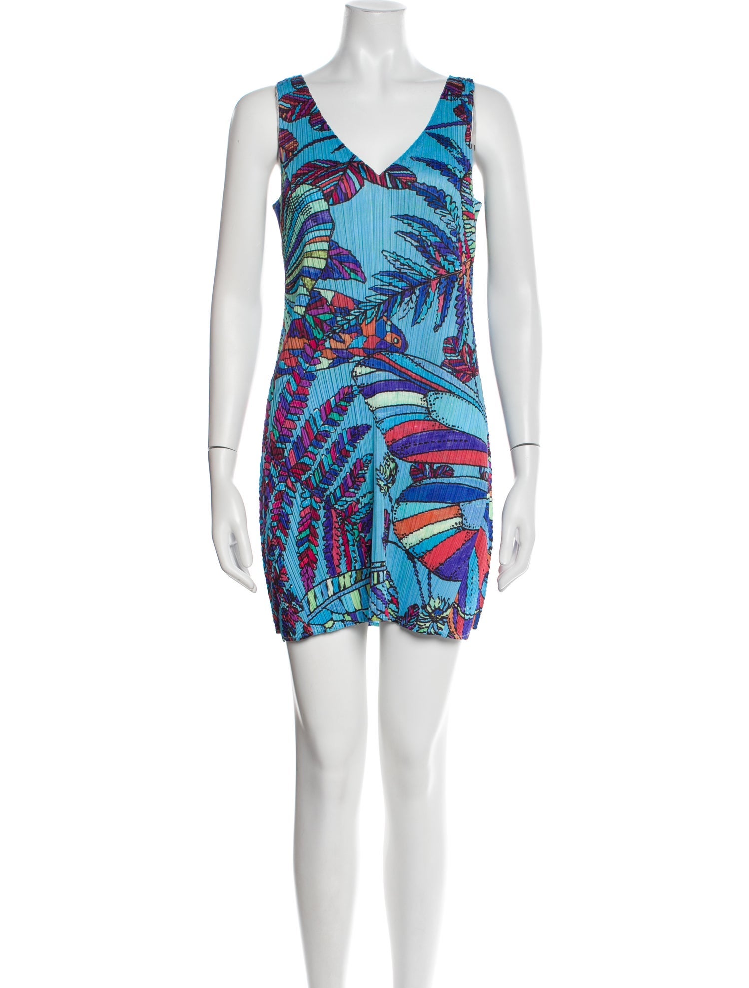 Pleats Please Issey Miyake Printed Mini Dress