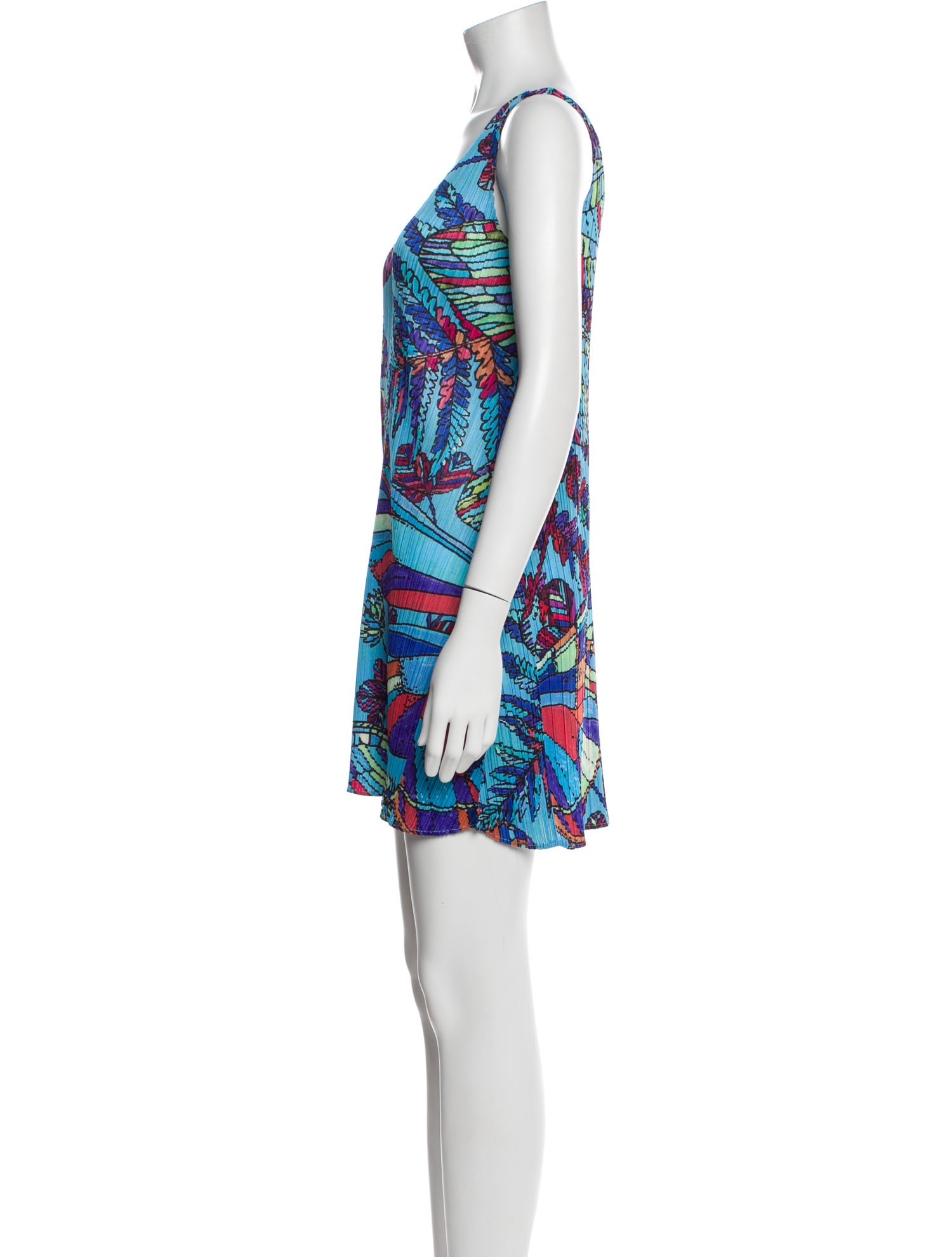 Pleats Please Issey Miyake Printed Mini Dress