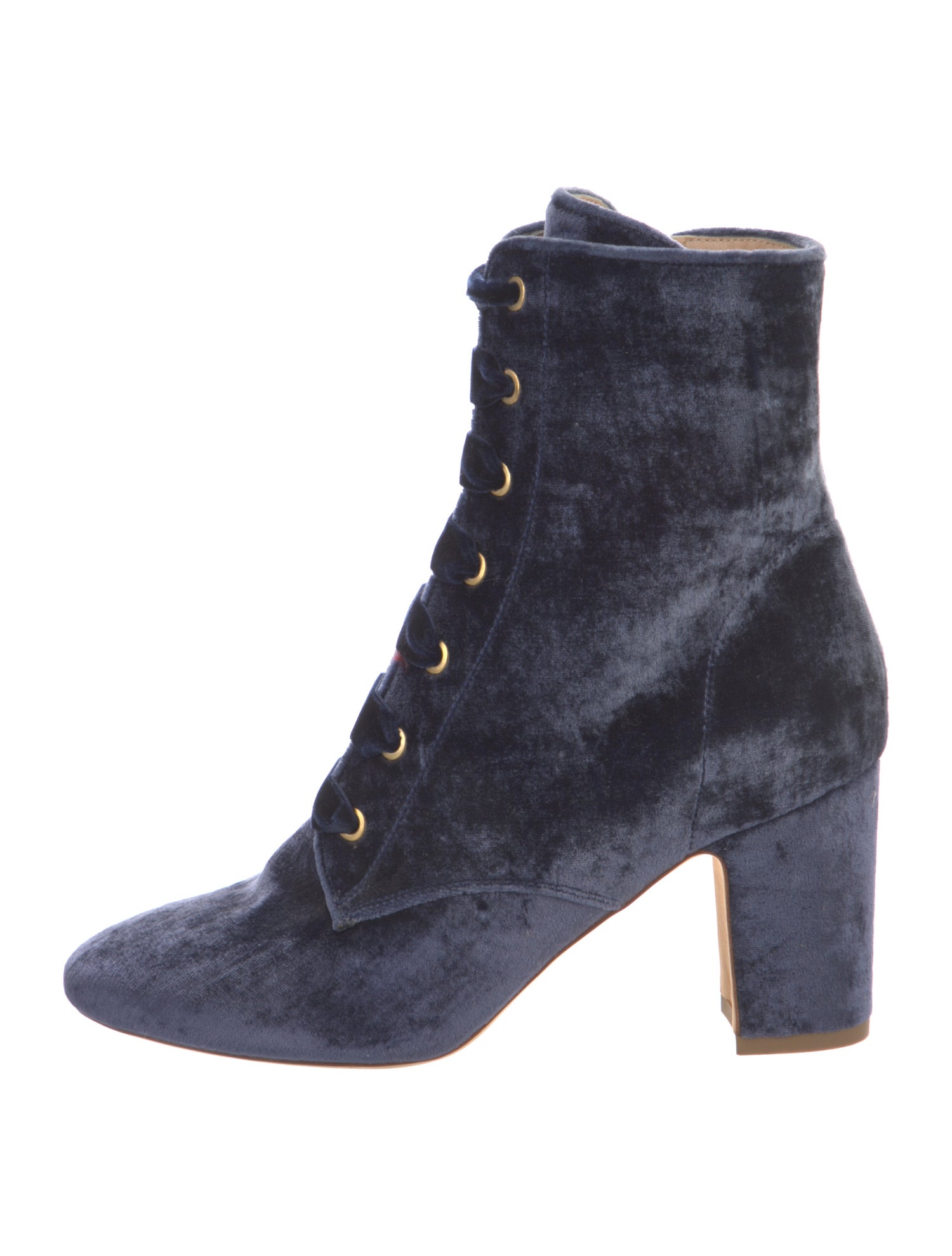 Polly Plume Velvet Lace-Up Boots