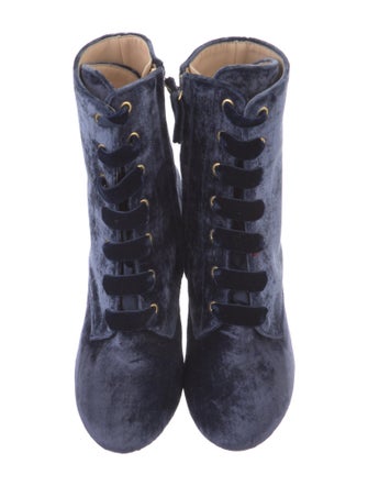 Polly Plume Velvet Lace-Up Boots