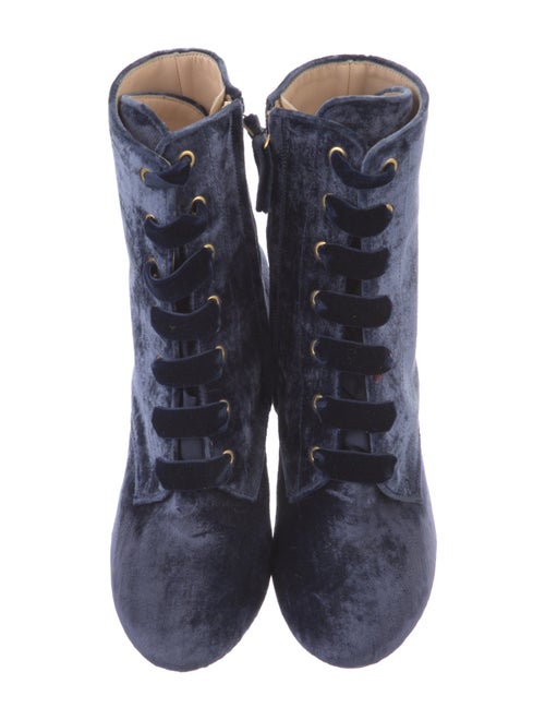 Polly Plume Velvet Lace-Up Boots
