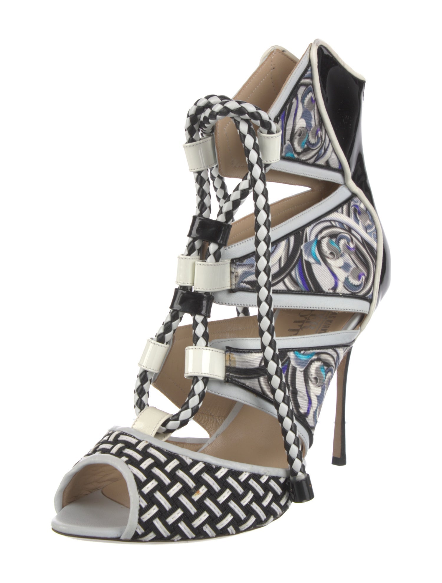 Peter Pilotto x Nicholas Kirkwood Patent Leather Printed Pumps