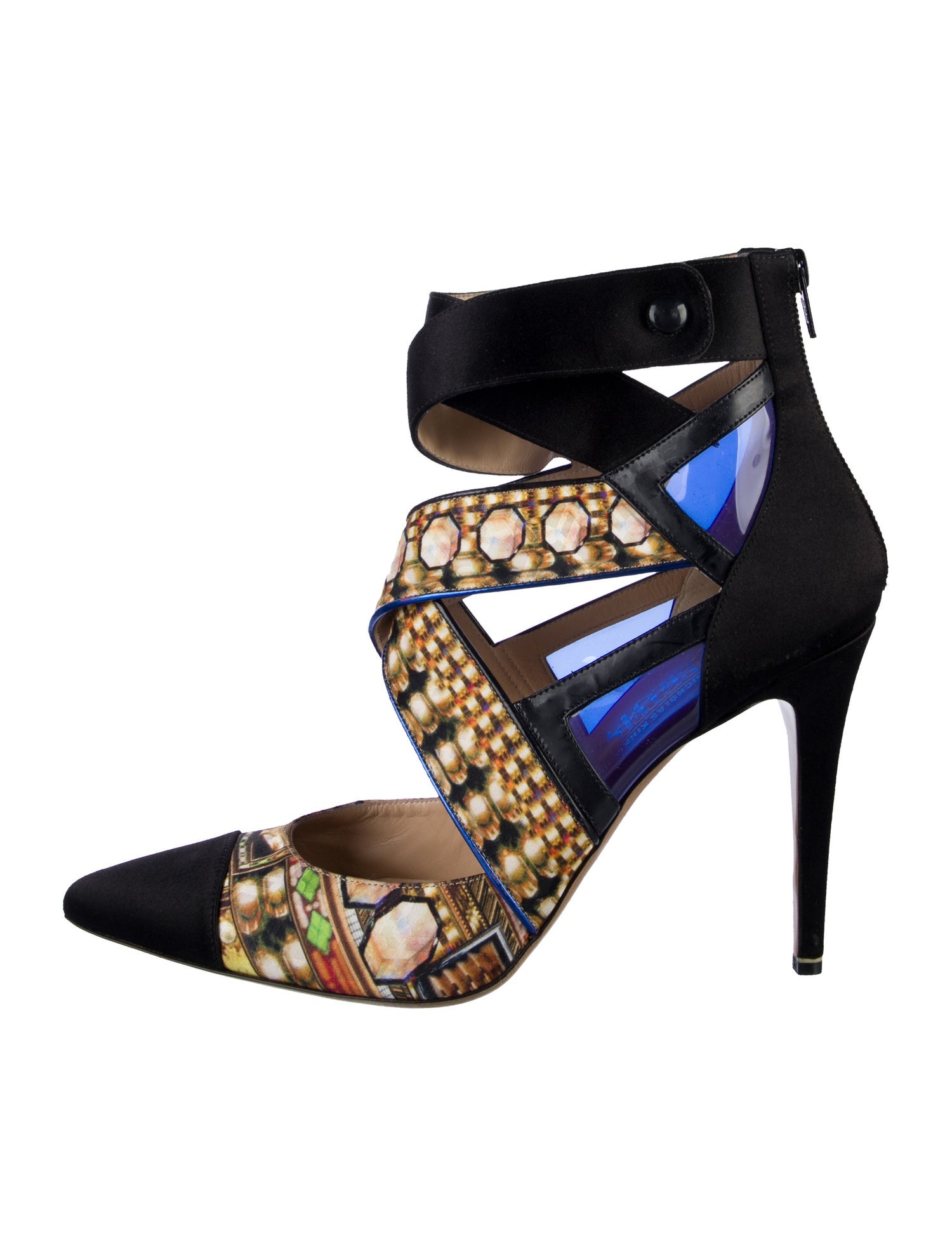 Peter Pilotto x Nicholas Kirkwood Satin Printed Pumps