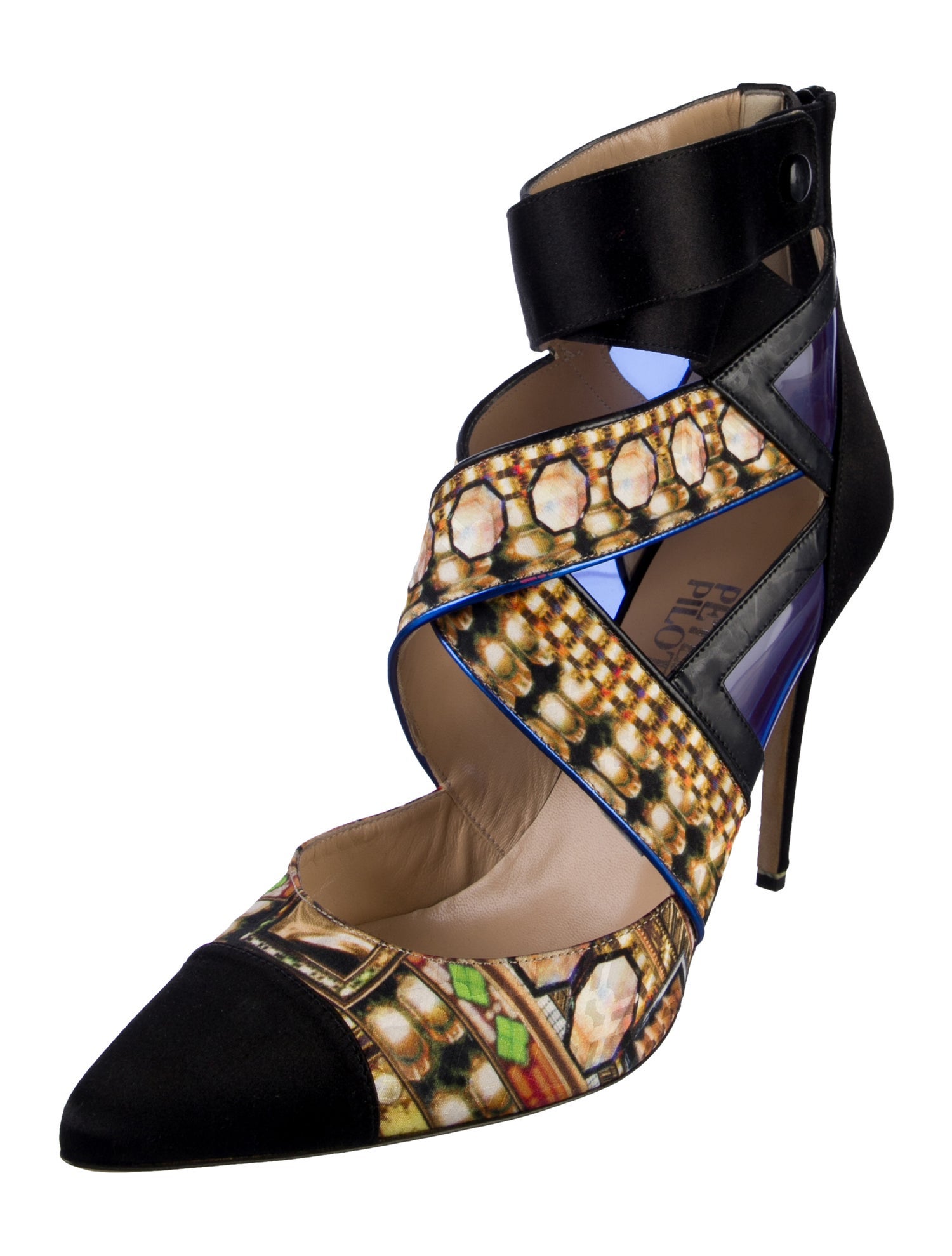 Peter Pilotto x Nicholas Kirkwood Satin Printed Pumps