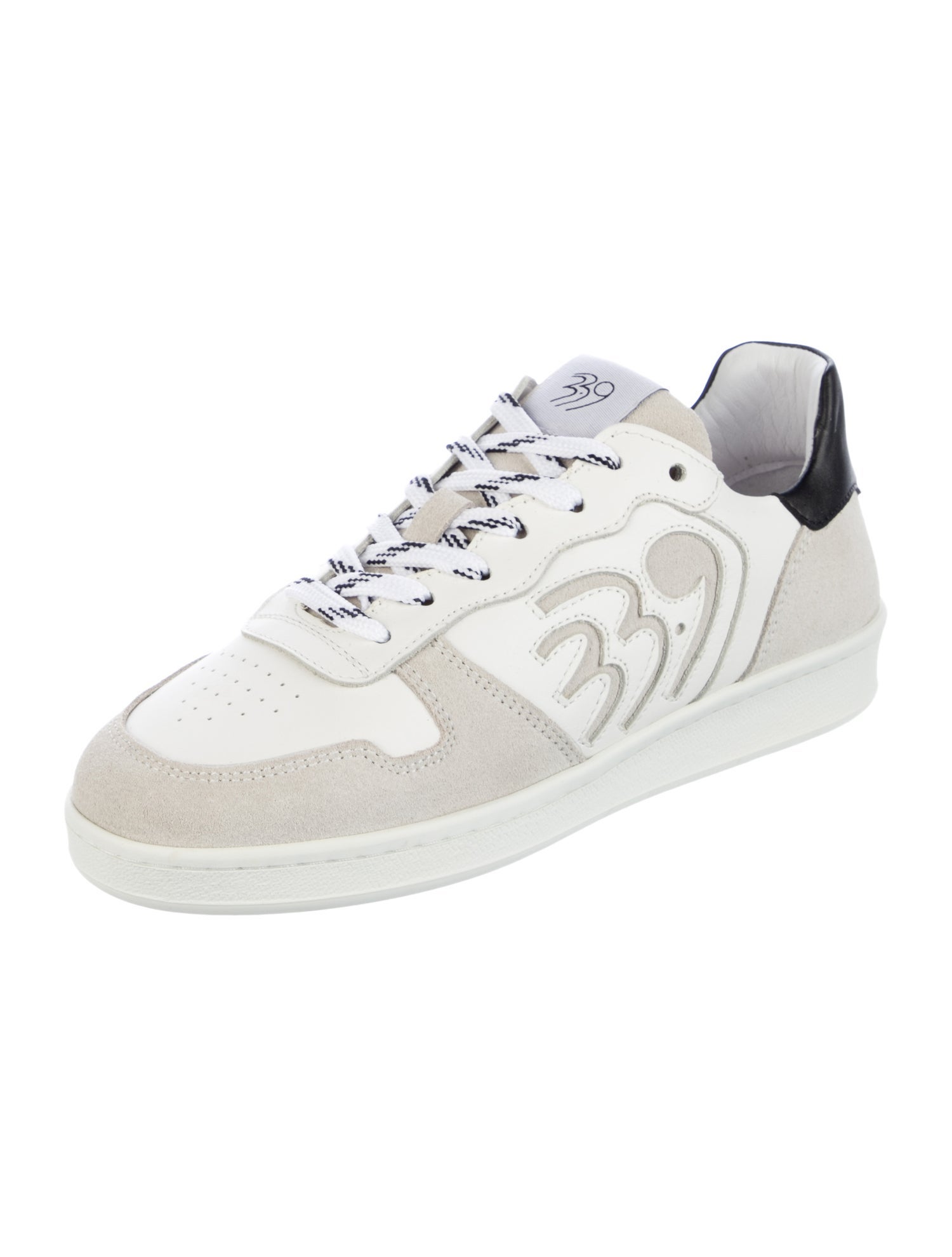 33.9 Original Leather Colorblock Pattern Sneakers