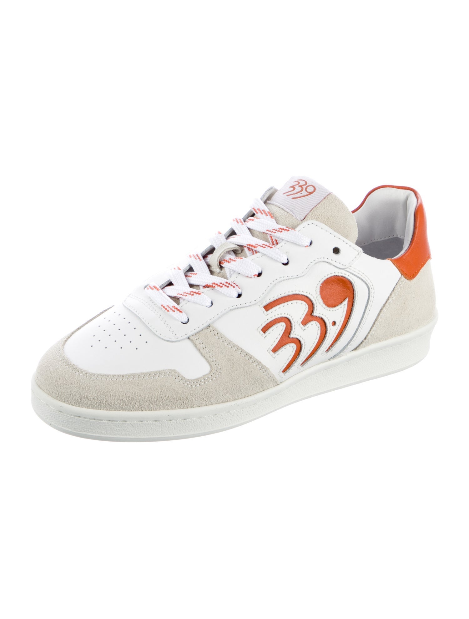 33.9 Original Leather Colorblock Pattern Sneakers