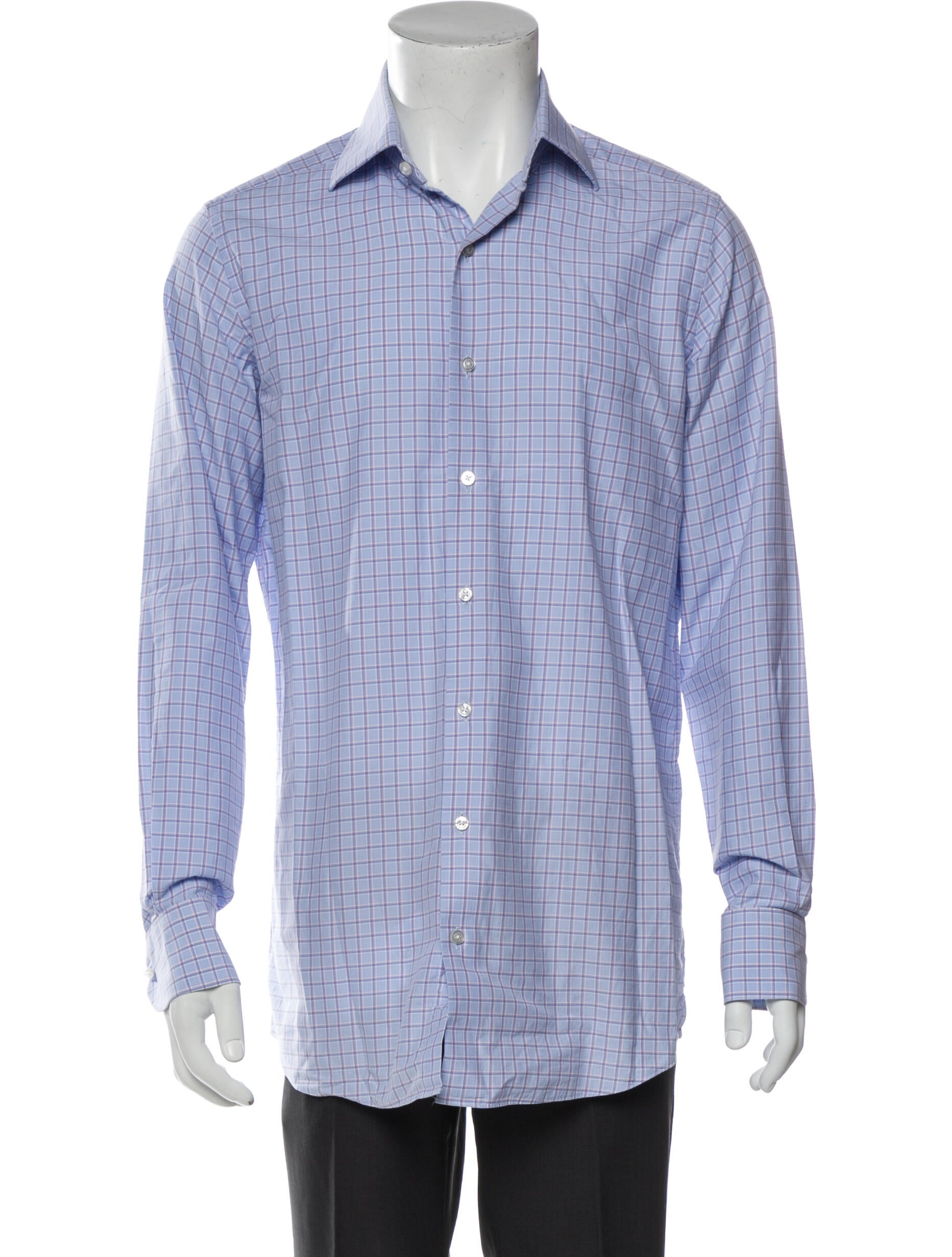 Proper Cloth Plaid Print Long Sleeve Dress Shirt