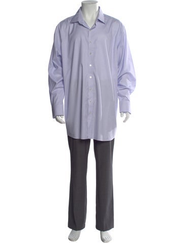 Proper Cloth Dress Shirts Plaid Print Long Sleeve Shirt XXL