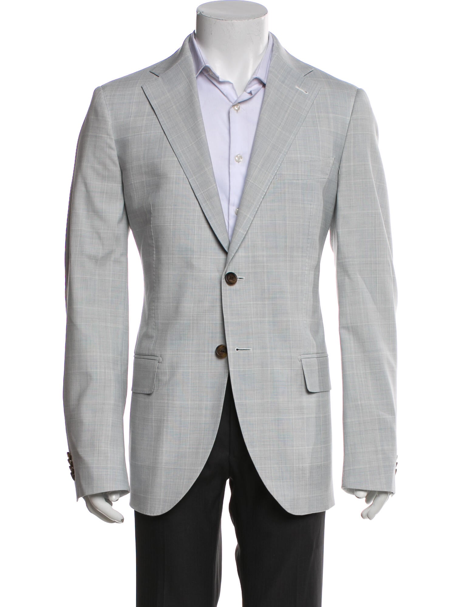 Proper Cloth Merino Wool Plaid Print Blazer