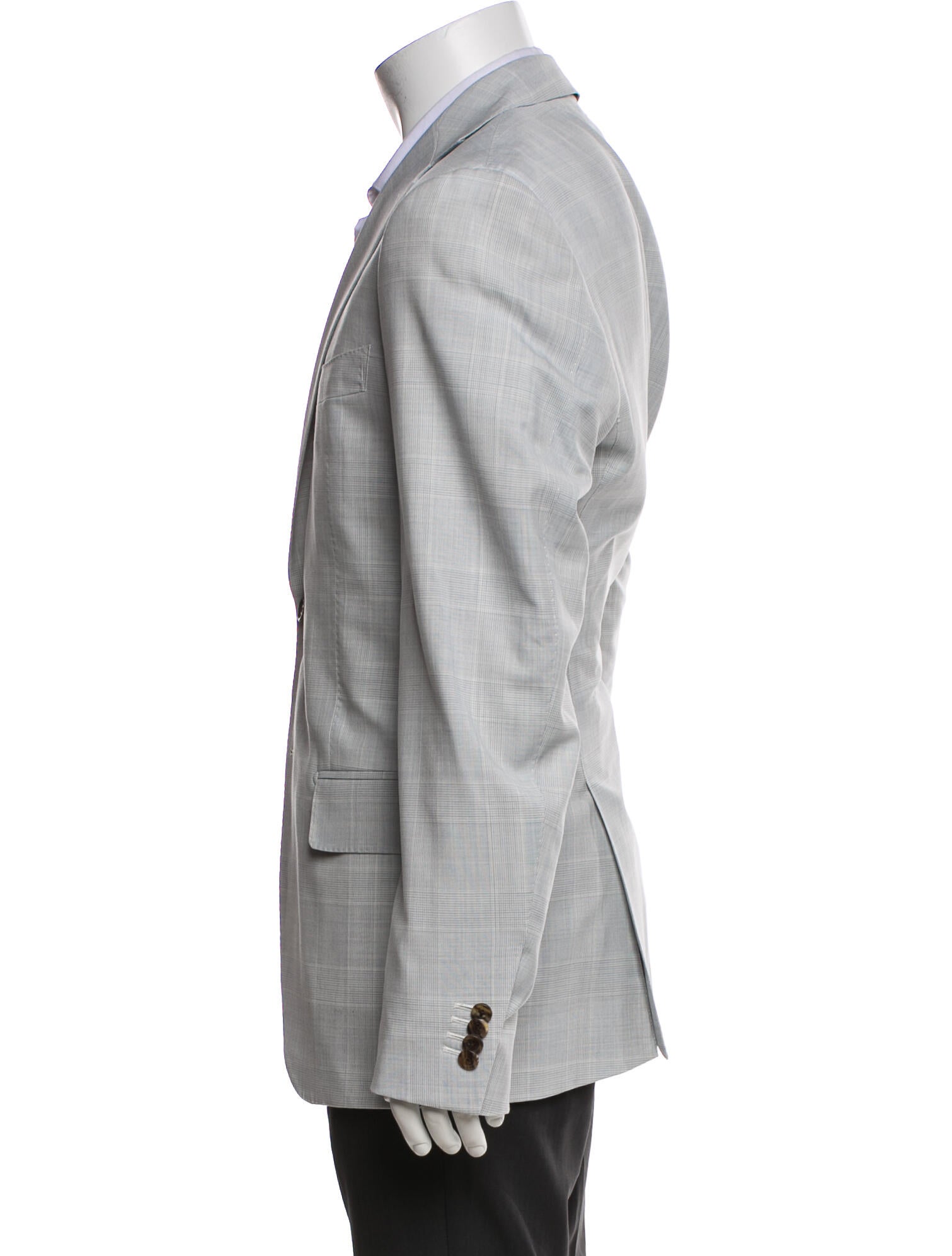 Proper Cloth Merino Wool Plaid Print Blazer