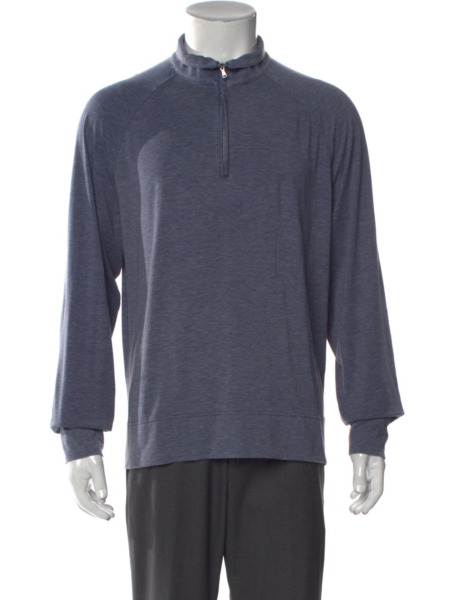 Proper Cloth Mock Neck Long Sleeve Polo Sweater