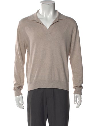 Proper Cloth V-Neck Long Sleeve Polo Sweater