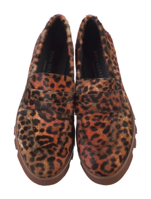 Pons Quintana Ponyhair Animal Print Loafers