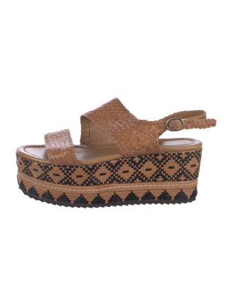 Pons Quintana Leather Animal Print Sandals