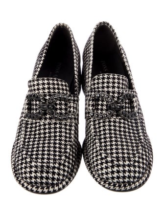 Pons Quintana Velvet Houndstooth Print Pumps