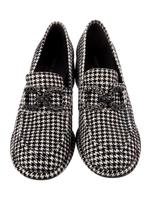 Pons Quintana Velvet Houndstooth Print Pumps