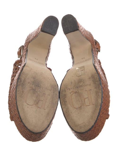 Pons Quintana Leather Animal Print Slingback Sandals