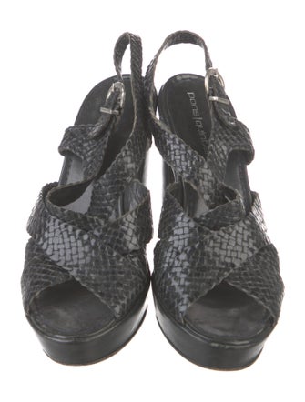 Pons Quintana Leather Braided Accents Slingback Sandals