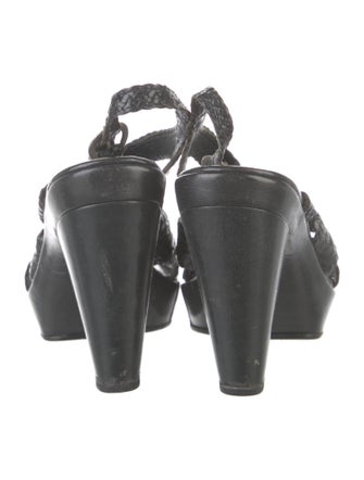 Pons Quintana Leather Braided Accents Slingback Sandals