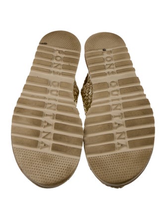 Pons Quintana Leather Animal Print Slides