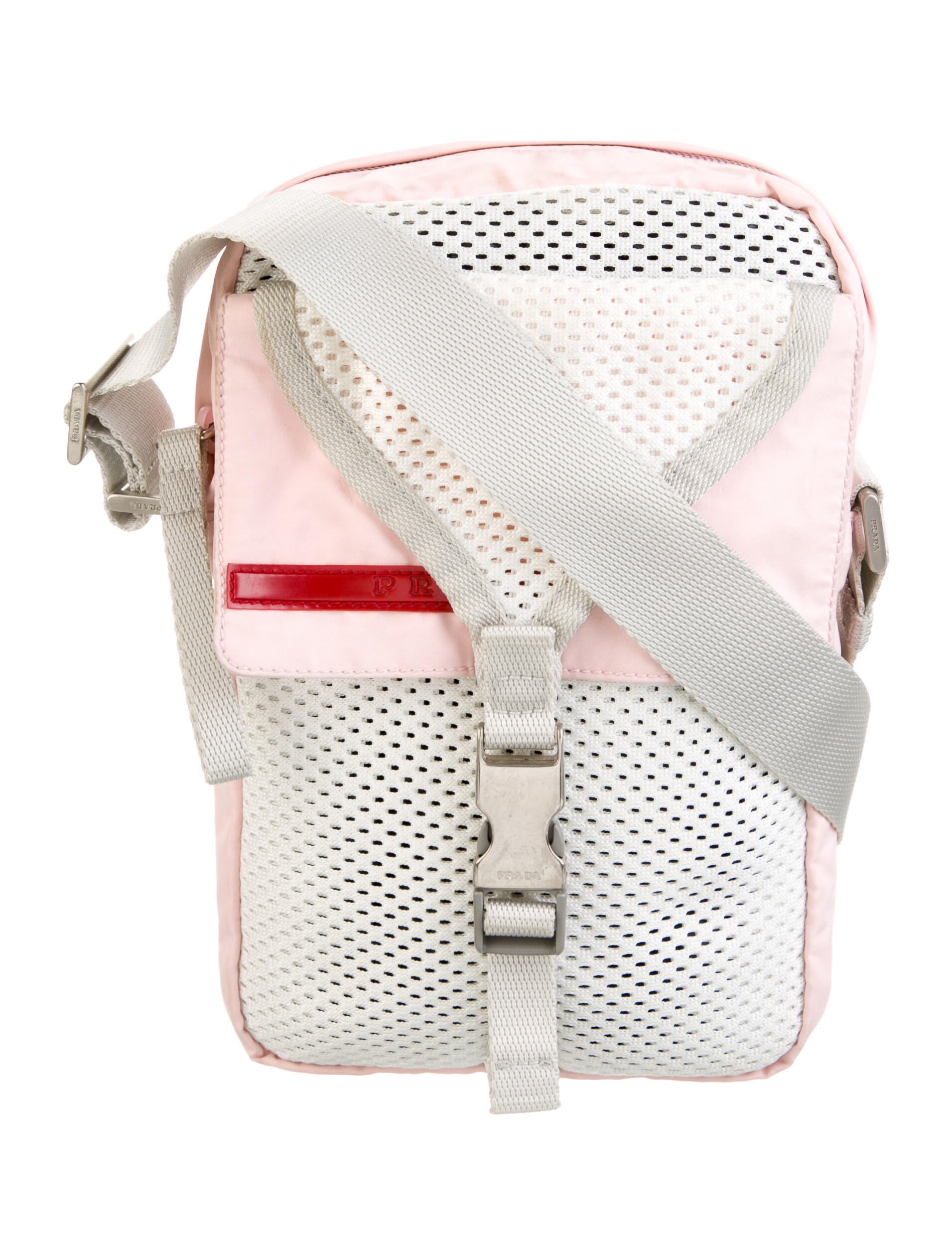 Prada Sport MeshTrimmed Crossbody Bag Pink Crossbody Bags, Handbags