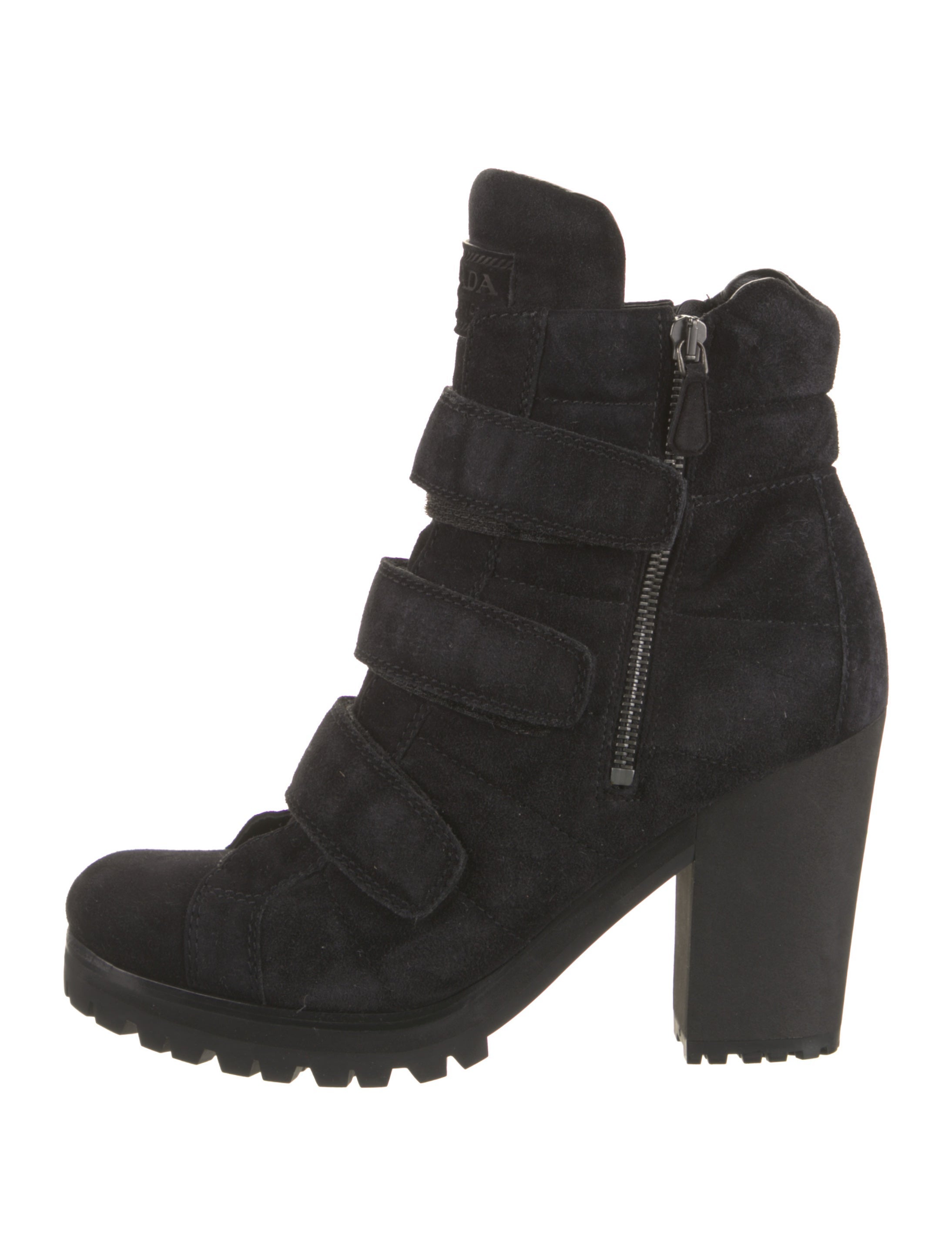 Prada Sport Suede Combat Boots Black Boots, Shoes WPR117243 The