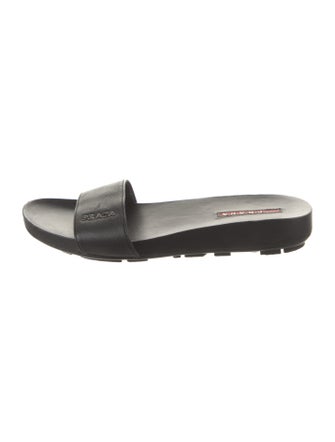 Prada Sport Leather Printed Slides